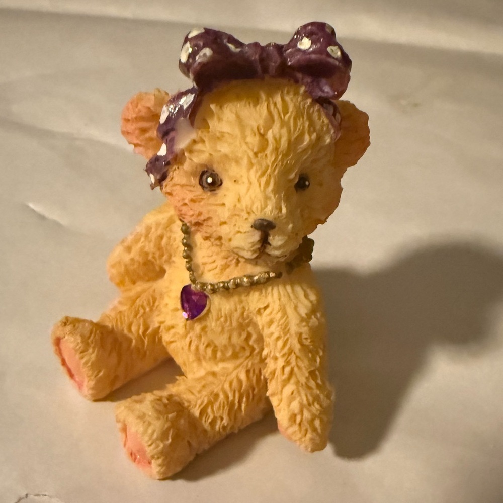 Birthstone Bear Resin Figurine February Amethyst Stone 2000 Novelty Inc. 3.5"